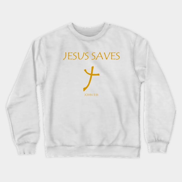Jesus Saves Cross Crewneck Sweatshirt by Moses77